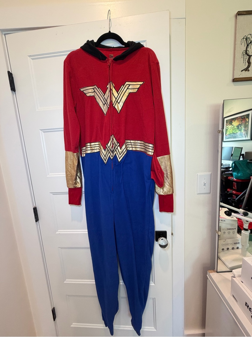 Wonder Woman Inspired One-Piece Costume Jumpsuit - Red, Blue, Gold